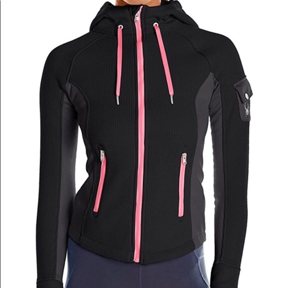 Spyder xs zip up hoodie warm black